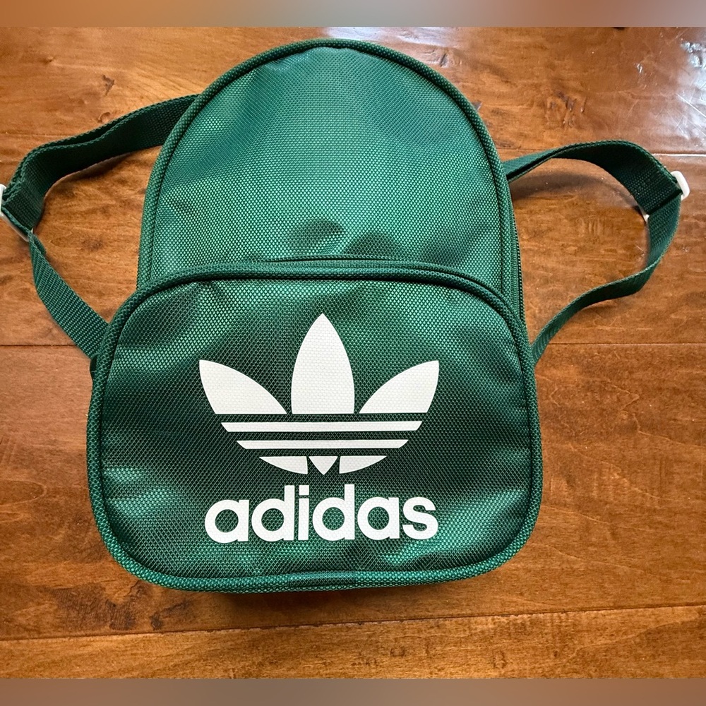 Adidas Trefoil Mini Backpack Green Festival Travel Bag NWOT